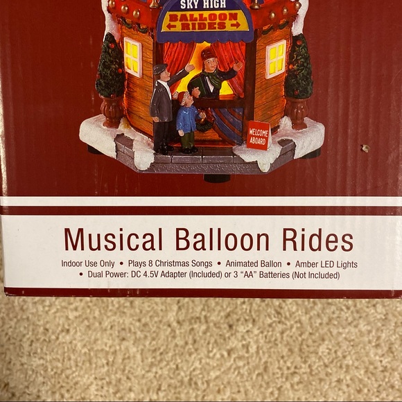 Musical Animated Balloon Rides Christmas Village Piece - Picture 2 of 6